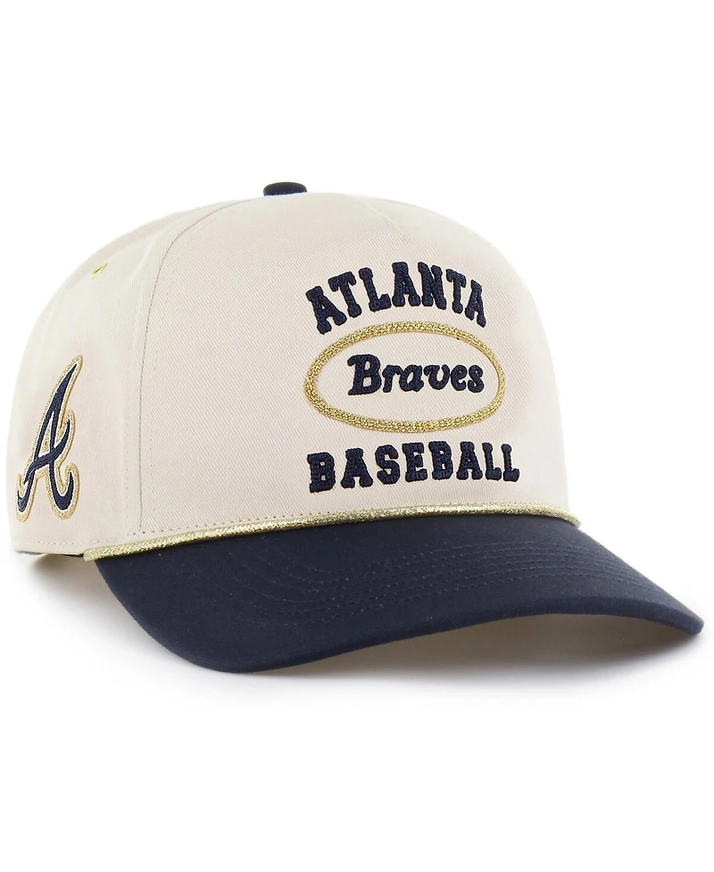 Stoney Clover Lane X '47 Brand Men's Natural/Navy Atlanta Braves Glitter Rope Hitch Adjustable Hat