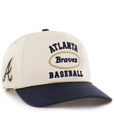 Stoney Clover Lane X '47 Brand Men's Natural/Navy Atlanta Braves Glitter Rope Hitch Adjustable Hat