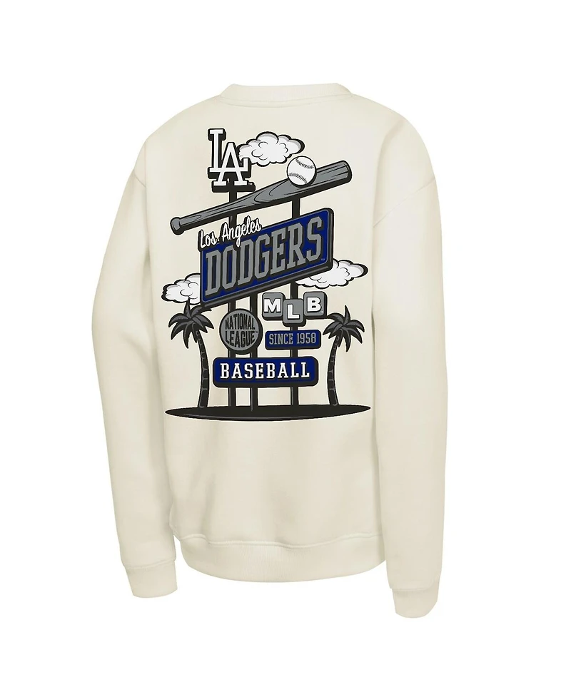Mitchell & Ness Big Boys and Girls Natural Los Angeles Dodgers Retro Billboard Sweatshirt