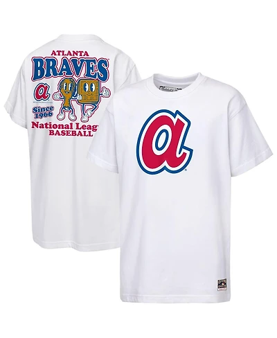 Mitchell & Ness Big Boys and Girls White Atlanta Braves Cooperstown Concession T-Shirt