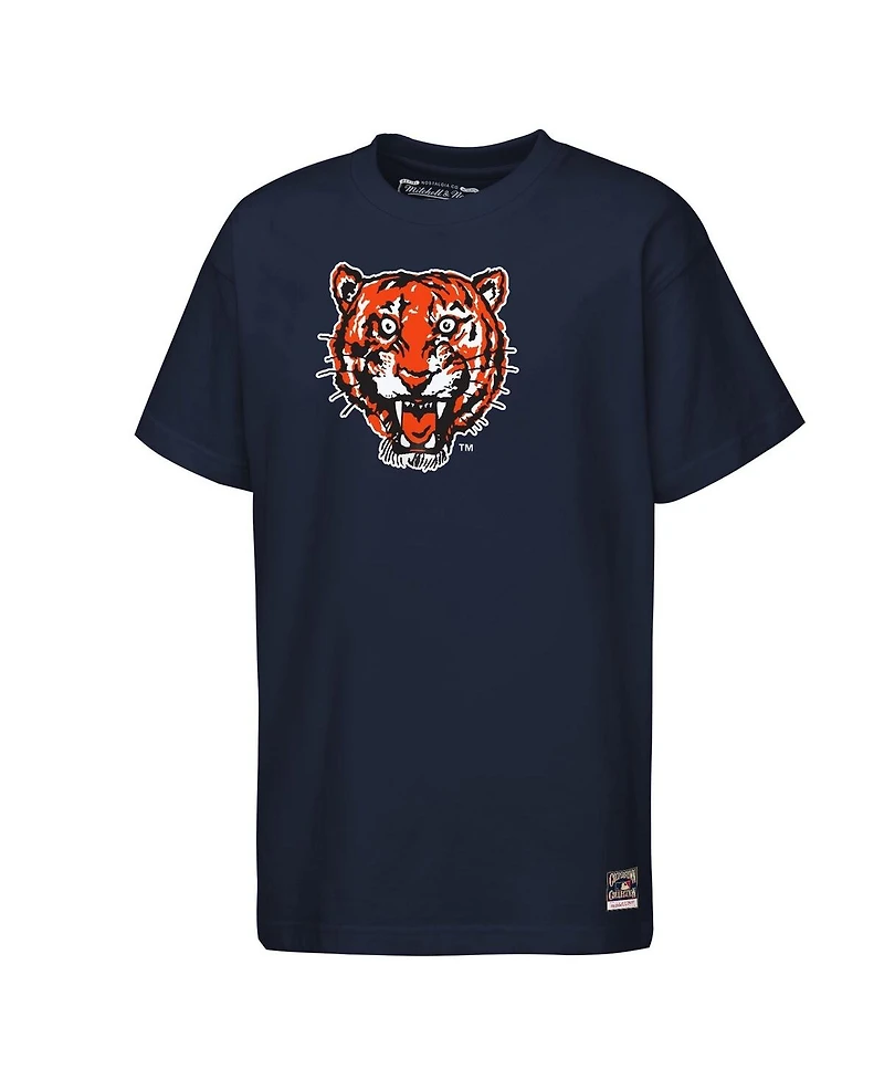 Mitchell & Ness Big Boys and Girls Navy Detroit Tigers Cooperstown Concession T-Shirt