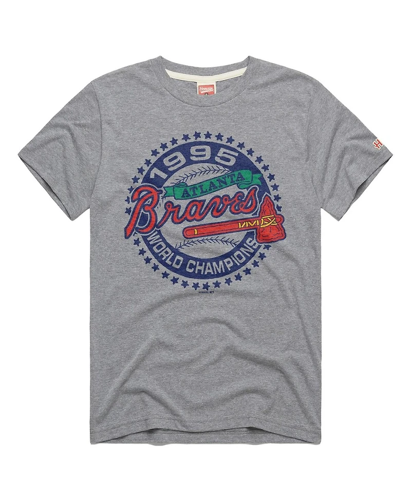 Homage Men's Gray Atlanta Braves Tri-Blend Hyperlocal T-Shirt