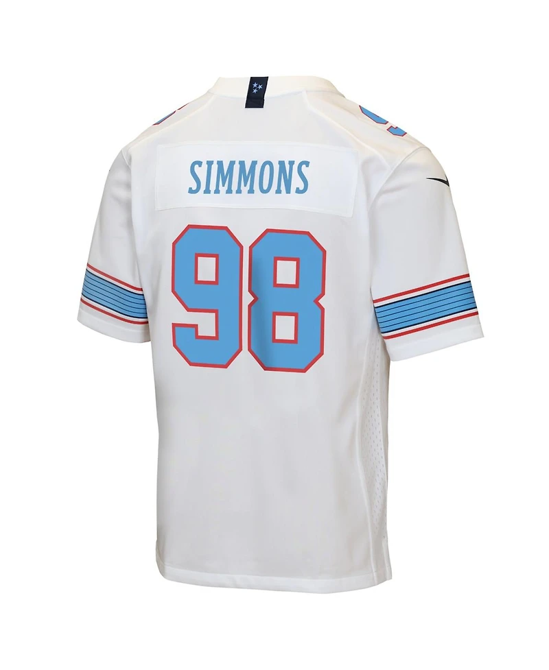 Nike Big Boys and Girls Jeffery Simmons White Tennessee Titans Game Jersey