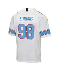 Nike Big Boys and Girls Jeffery Simmons White Tennessee Titans Game Jersey