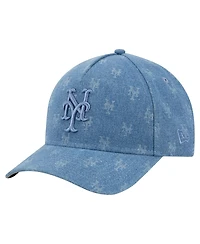 New Era Men's Denim New York Mets A-Frame 9FORTY Adjustable Hat