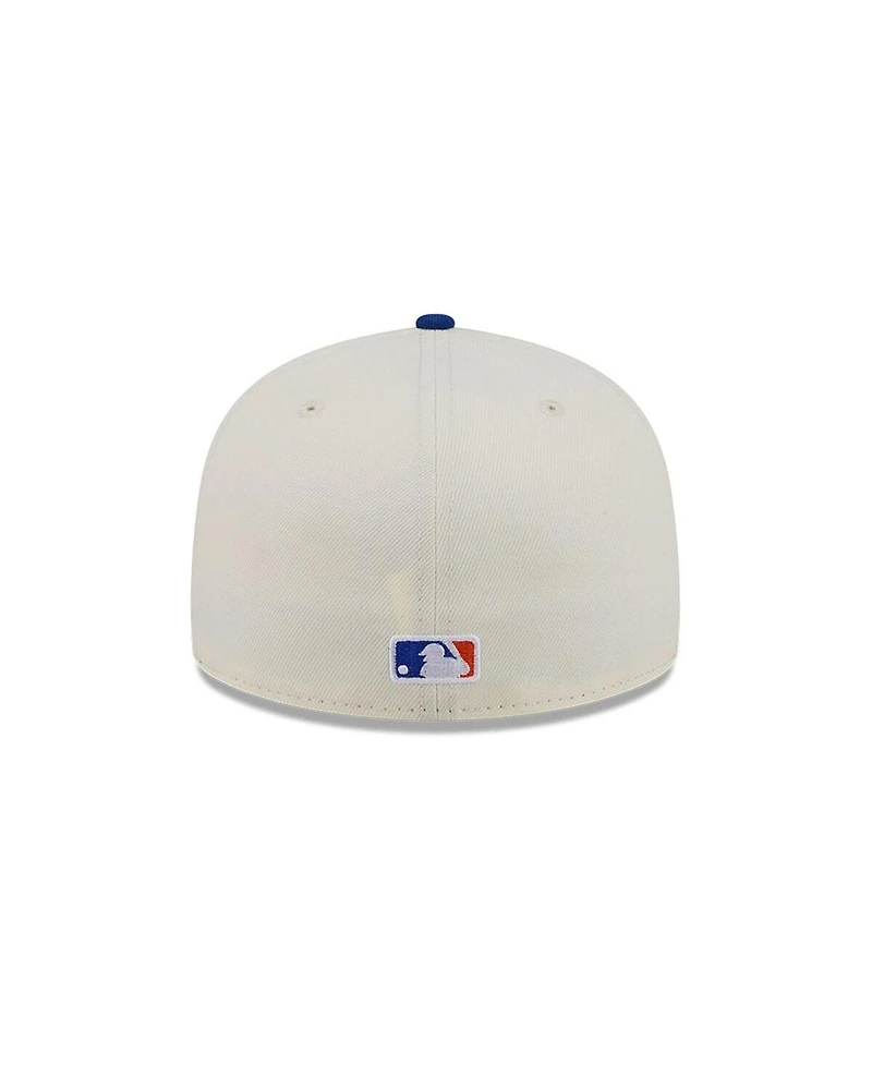 New Era Men's Cream/Royal York Mets Bullpen Cart 59FIFTY Fitted Hat