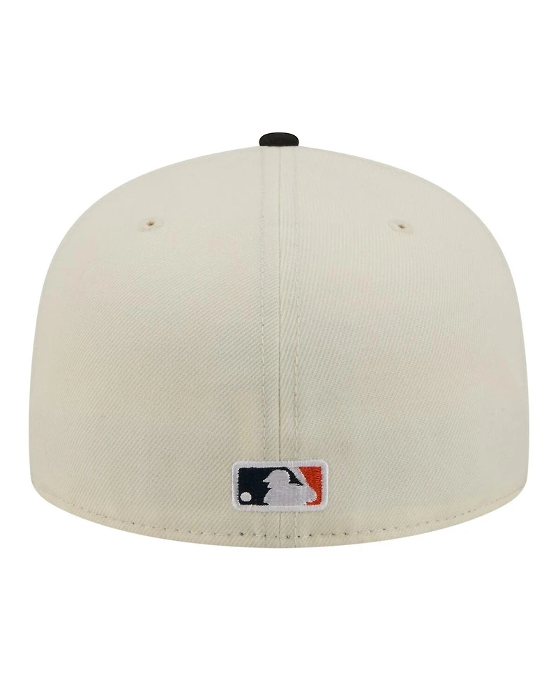 New Era Men's Cream/Navy Houston Astros Bullpen Cart 59FIFTY Fitted Hat
