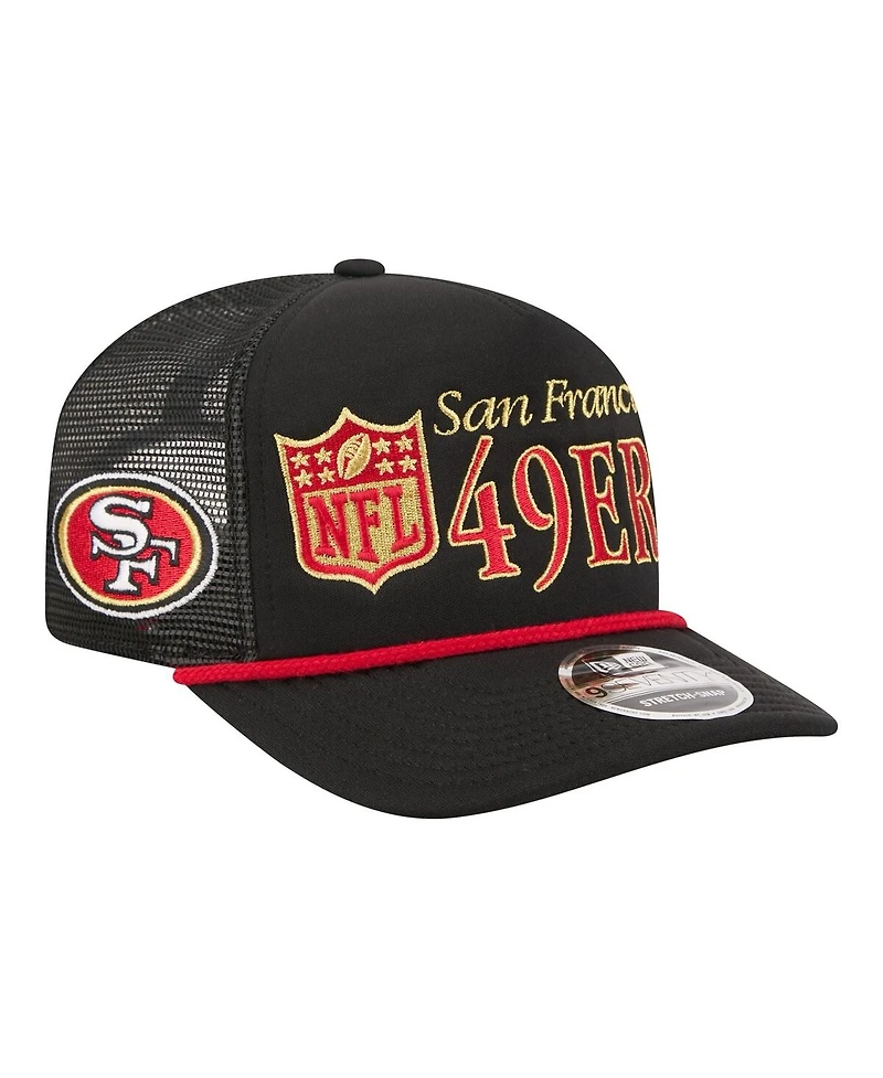 New Era Men's Black San Francisco 49ers Throwback Foam 19TWENTY Adjustable Hat
