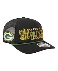 New Era Men's Black Green Bay Packers Throwback Foam 19TWENTY Adjustable Hat
