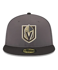 New Era Men's Gray Vegas Golden Knights Core Logo Two-Tone 59FIFTY Fitted Hat