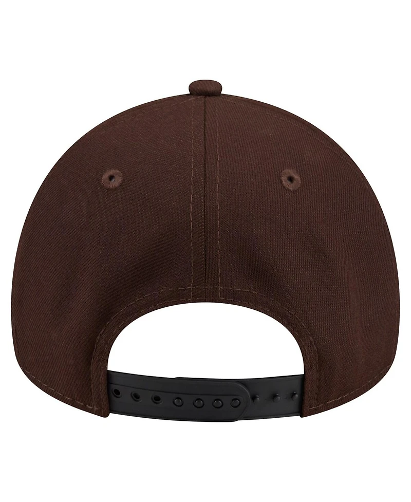 New Era Men's Dark Brown Detroit Lions Burnt Wood A-Frame 9FORTY Adjustable Hat