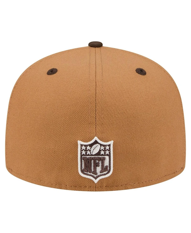 New Era Men's Light Brown/Dark Brown Green Bay Packers Two-Tone Walnut 59FIFTY Fitted Hat