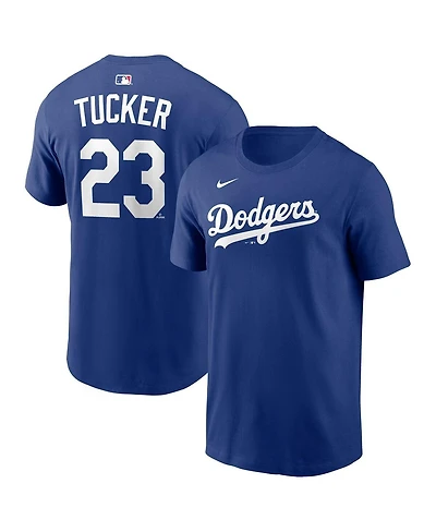 Nike Men's Kyle Tucker Royal Los Angeles Dodgers Name and Number T-Shirt