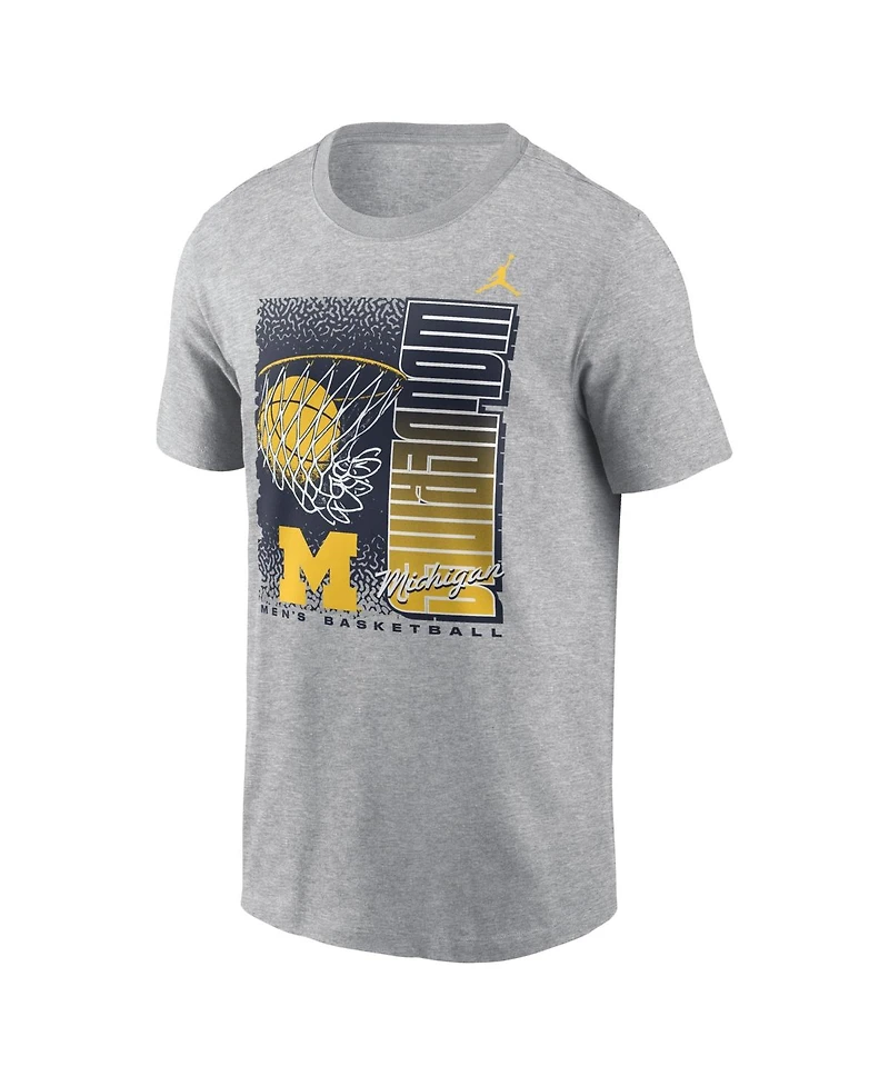 Jordan Men's Heather Gray Michigan Wolverines Basketball Refresh T-Shirt
