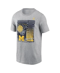 Jordan Men's Heather Gray Michigan Wolverines Basketball Refresh T-Shirt