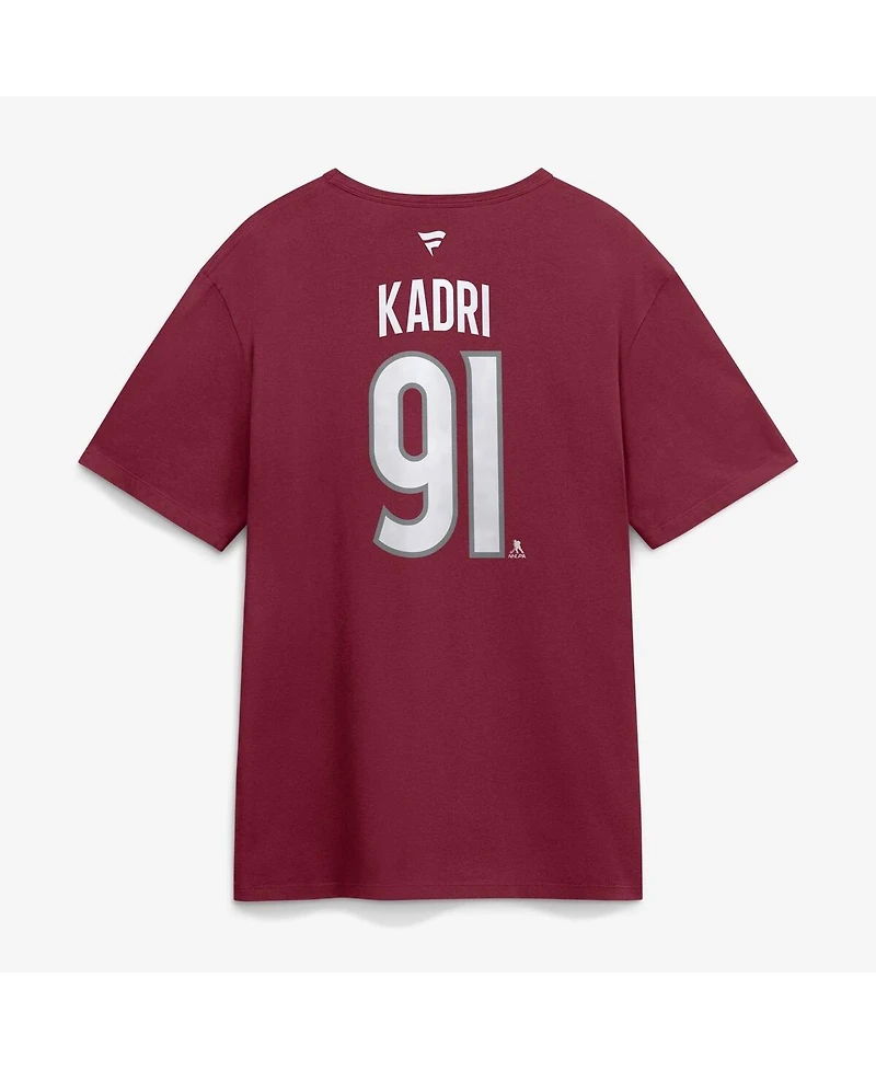 Fanatics Men's Nazem Kadri Burgundy Colorado Avalanche Authentic Stack Name and Number T-Shirt
