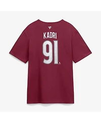 Fanatics Men's Nazem Kadri Burgundy Colorado Avalanche Authentic Stack Name and Number T-Shirt