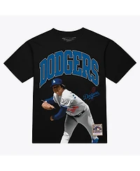 Mitchell & Ness Men's Fernando Valenzuela Black Los Angeles Dodgers Photo Arch Player Graphic T-Shirt