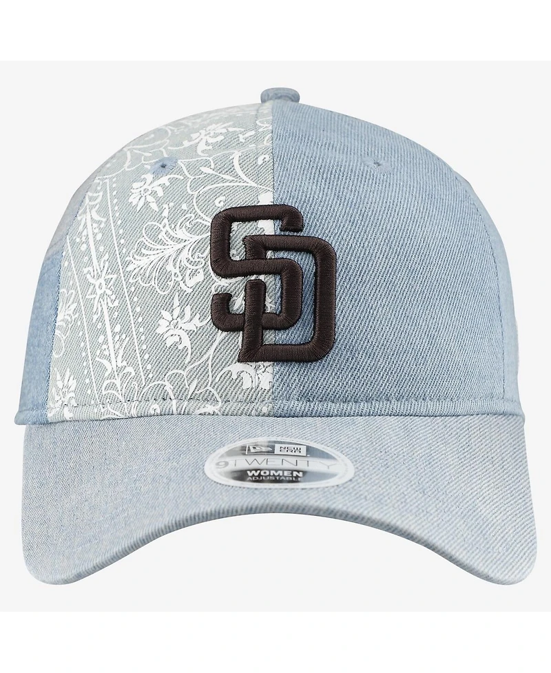 New Era Women's San Diego Padres Denim Patchwork 9TWENTY Adjustable Hat