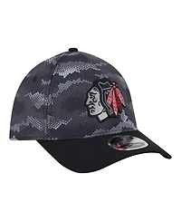 New Era Men's Black Chicago Blackhawks Zero Dark 39THIRTY Flex Hat