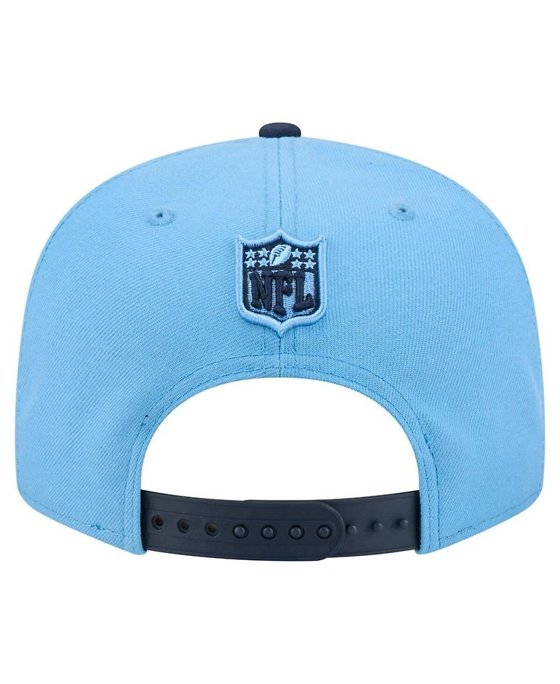 New Era Men's Light Blue/Navy Tennessee Titans Script 9FIFTY Snapback Hat