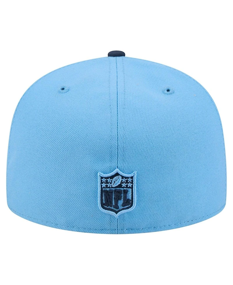 New Era Men's Light Blue/Navy Tennessee Titans Wordmark 59FIFTY Fitted Hat