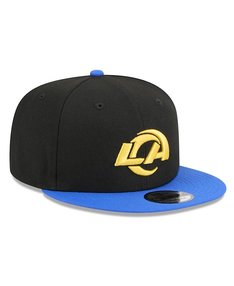New Era Men's Black/Royal Los Angeles Rams 9FIFTY Snapback Hat