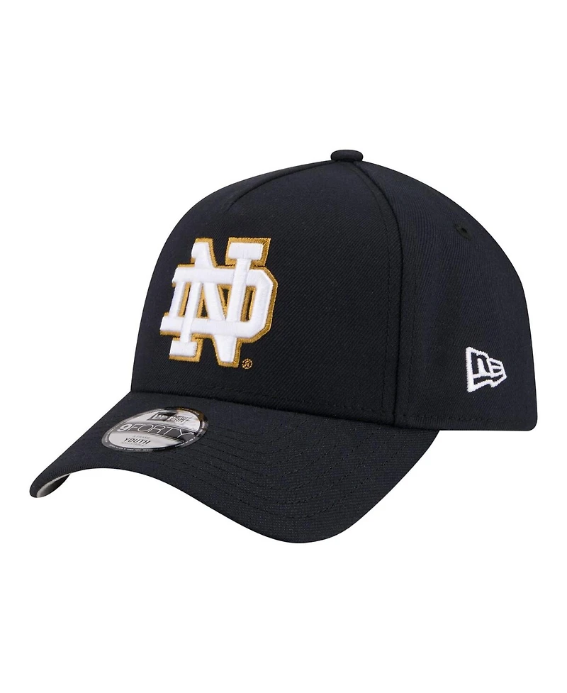New Era Big Boys and Girls Navy Notre Dame Fighting Irish 9FORTY A-Frame Adjustable Hat