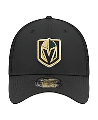 New Era Men's Black Vegas Golden Knights Logo 39THIRTY Flex Hat