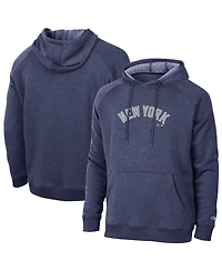 Champion Men's Navy New York Yankees Triumph Tri-Blend Raglan Hoodie