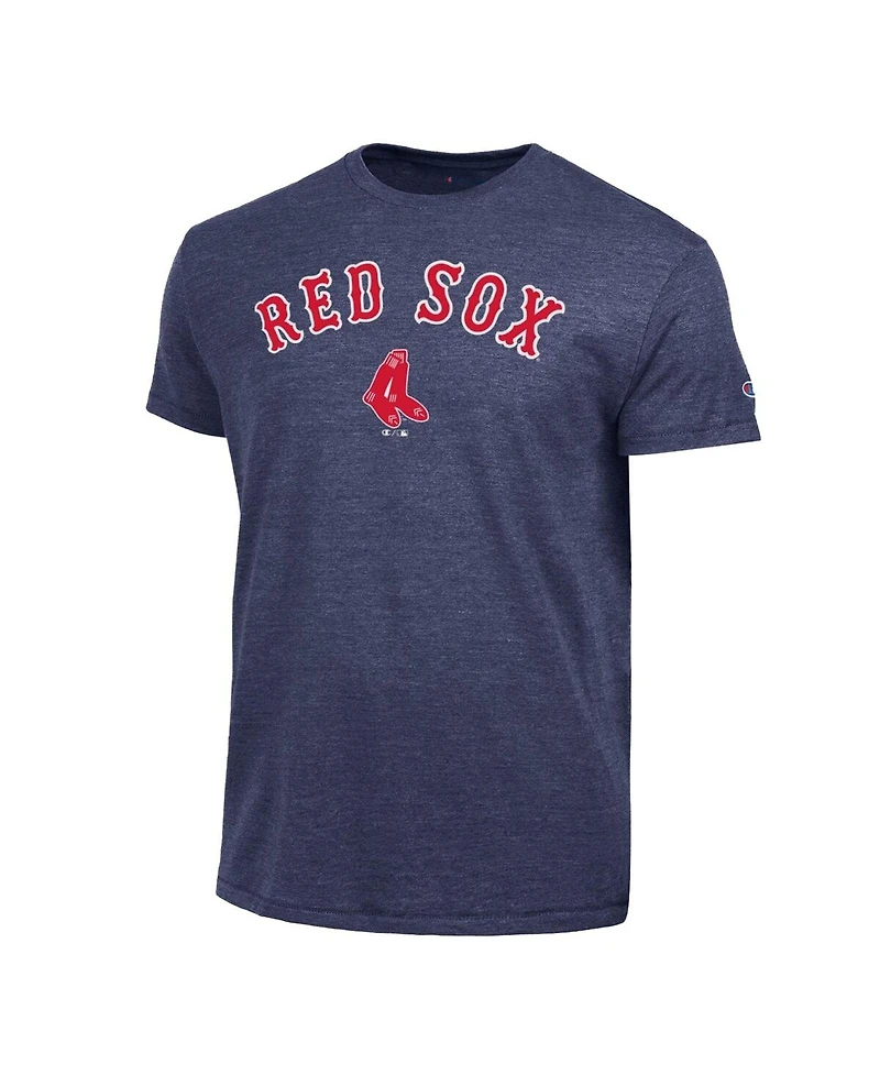 Champion Men's Navy Boston Red Sox Cooperstown Wordmark Lockup Tri-Blend T-Shirt
