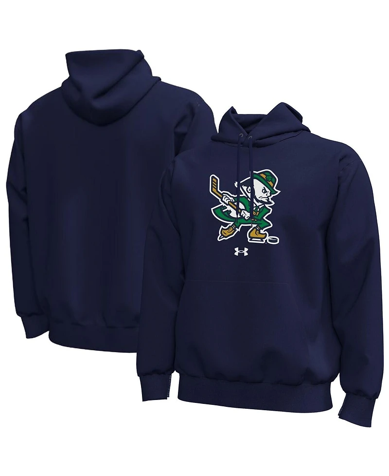 Under Armour Men's Navy Notre Dame Fighting Irish Hockey Leprechaun Fleece Hoodie