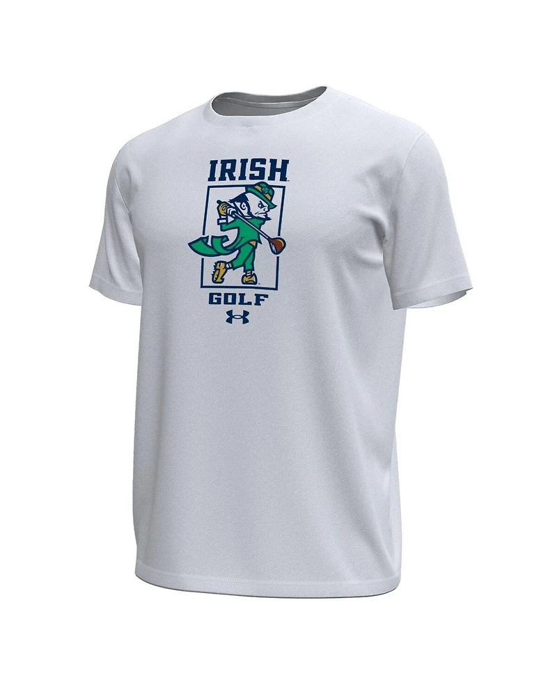 Under Armour Men's White Notre Dame Fighting Irish Golf Leprechaun Tech Stretch T-Shirt