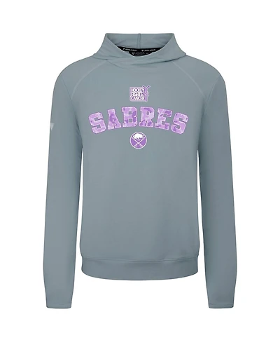 LevelWear Men's Gray Buffalo Sabres Hockey Fights Cancer Mandate Tri-Blend Hoodie