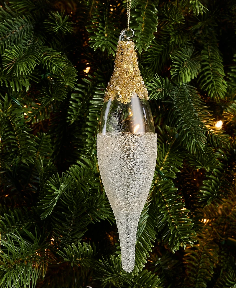 Holiday Lane Gilded Glamour Glass Frosted Finial Ornament, Macy's Exclusive