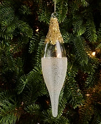 Holiday Lane Gilded Glamour Glass Frosted Finial Ornament, Macy's Exclusive