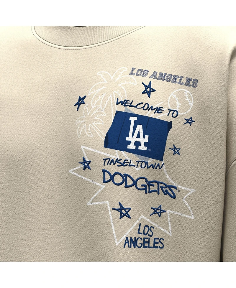 Fanatics Women's Beige Los Angeles Dodgers Graffiti Fleece Sweatshirt