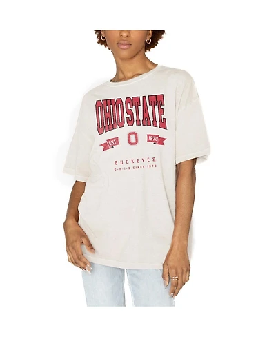 Gameday Couture Women's White Ohio State Buckeyes Get Goin' Oversized T-Shirt