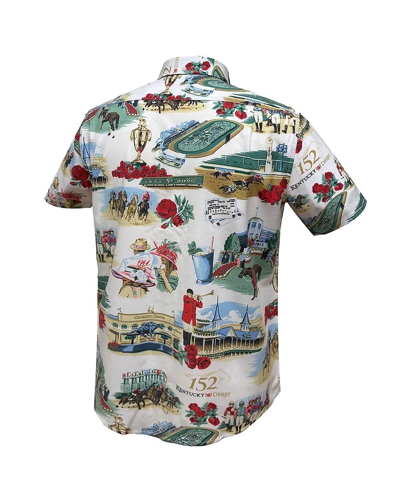 Reyn Spooner Men's White 152nd Kentucky Derby Button-Down Shirt