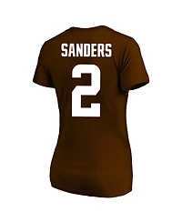 Fanatics Women's Shedeur Sanders Brown Cleveland Browns Plus Name and Number V-Neck T-Shirt