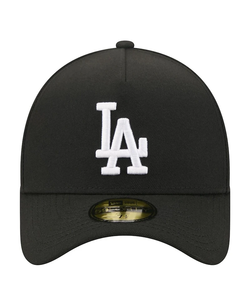 New Era Men's Black Los Angeles Dodgers A-Frame 59FORTY Fitted Hat