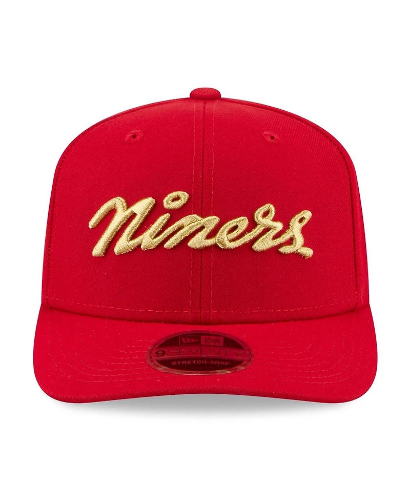 New Era Men's Scarlet San Francisco 49ers 80th Anniversary Script 9SEVENTY Adjustable Hat