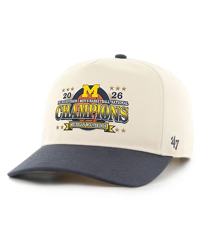 '47 Brand Men's Natural/Navy Michigan Wolverines 2026 Ncaa Men's Basketball National Champions Two-Tone Hitch Adjustable Hat