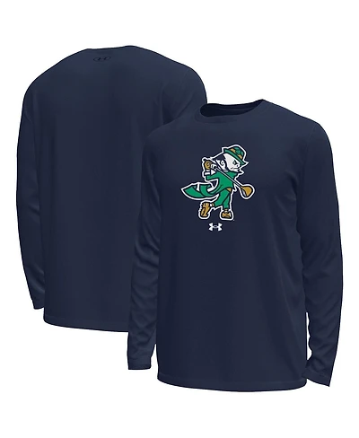 Under Armour Men's Navy Notre Dame Fighting Irish Golf Leprechaun Tech Stretch Long Sleeve T-Shirt