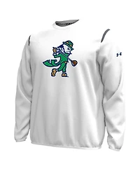 Under Armour Men's White Notre Dame Fighting Irish Golf Leprechaun Chenille Patch Unstoppable Sweatshirt