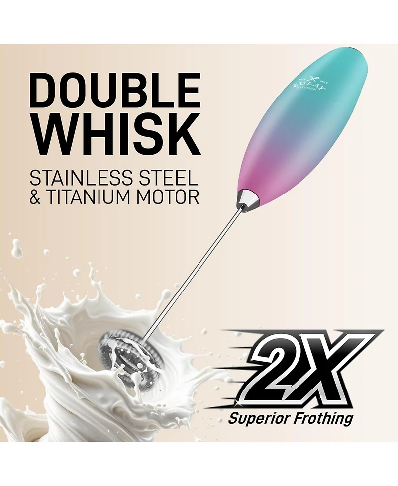 Handheld High Powered Double Whisk Milk Frother