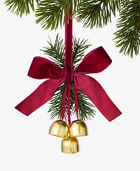Holiday Lane Holiday Toile Bells with Needle Leaf and Bow Ornament, Macy's Exclusive