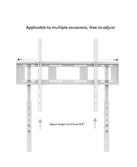Unho No Drill Tv Stand, 3-Level Height Adjustable, Stable Bottom Bar, Easy Install, Wall-Leaning