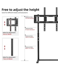 Unho Free Standing Floor Tv Stand, Against The Wall Tv Bracket, Height Adjustable Mount for 32-85 Inch Flat Panel Tv