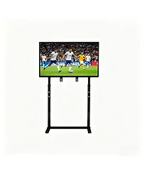 Unho Free Standing Floor Tv Stand, Against The Wall Tv Bracket, Height Adjustable Mount for 32-85 Inch Flat Panel Tv